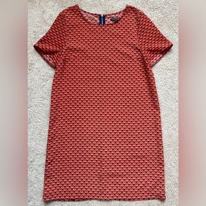 Paris Sunday Orange Patterned Shift Dress